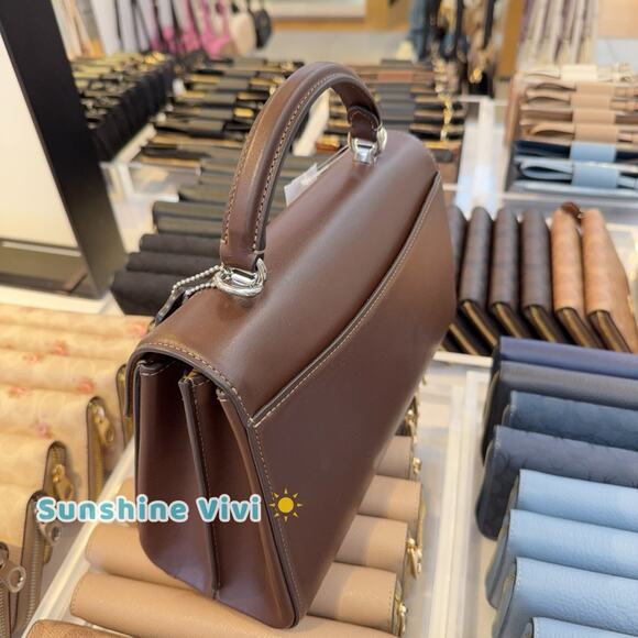 NWT Coach Eliza Top Handle Bag Leather CT852 Silver/Maple - Picture 3 of 10